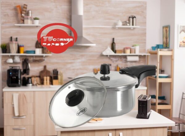 Olla De Presión 4 Litros Umco Induccion y Gas + Tapa De Vidrio 7327 - Imagen 2