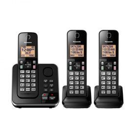 Teléfono Inalámbrico Panasonic 3 Auriculares + Altavoz + Contestador KXTGC363LAB