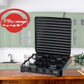 Cocineta A Gas 4 Quemadores Con Tapa Metalica Echef Pro H003 - Imagen 2