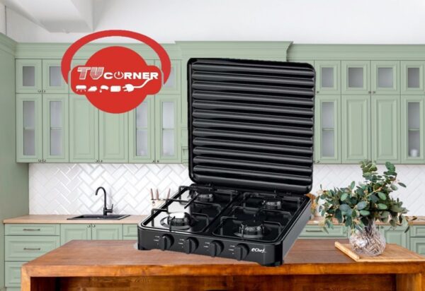 Cocineta A Gas 4 Quemadores Con Tapa Metalica Echef Pro H003 - Imagen 2