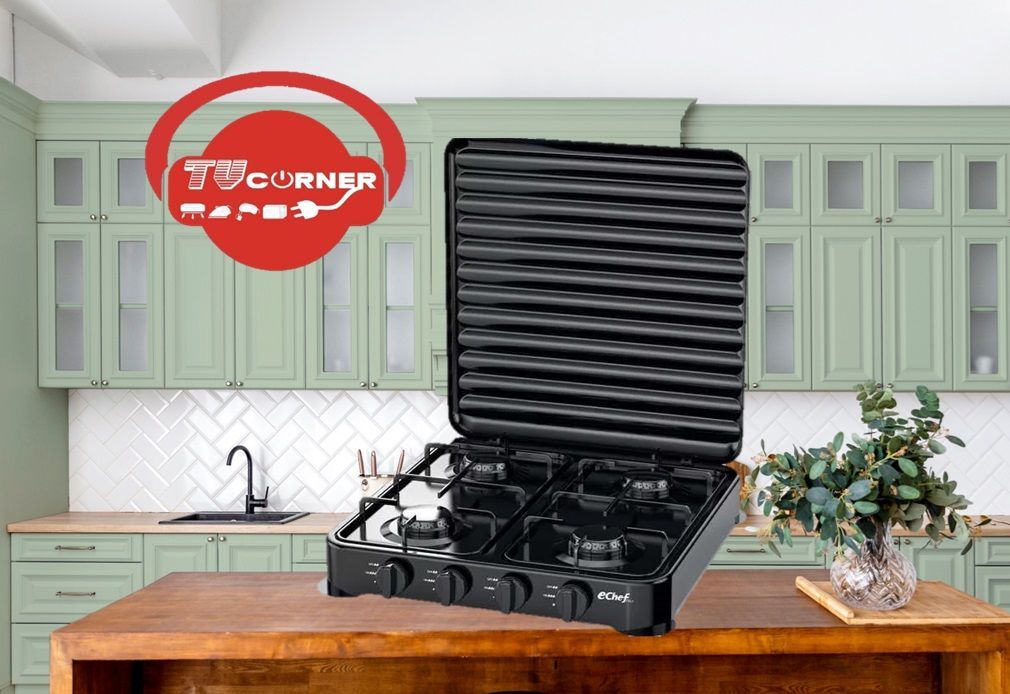 Cocineta A Gas 4 Quemadores Con Tapa Metalica Echef Pro H003 - Imagen 2