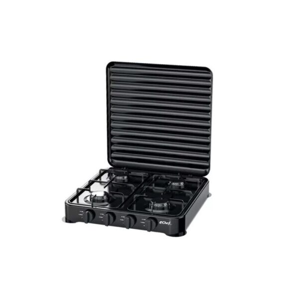 Cocineta A Gas 4 Quemadores Con Tapa Metalica Echef Pro H003