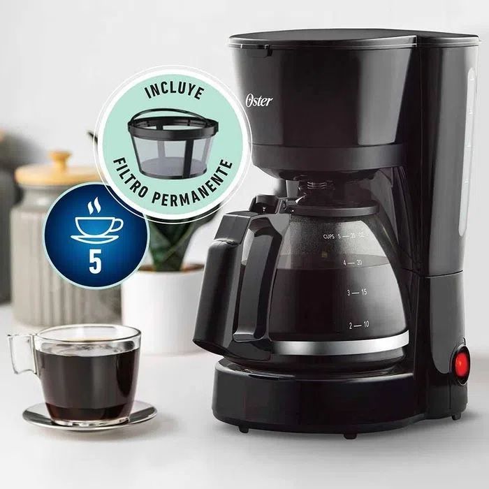 Cafetera Oster Eléctrica 5 Tazas Filtro Permanente BVSTDCS51B-013