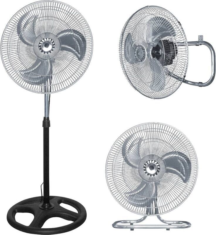 Ventilador 18 Pulgadas Pedestal, Piso Y Pared 3 Velocidades