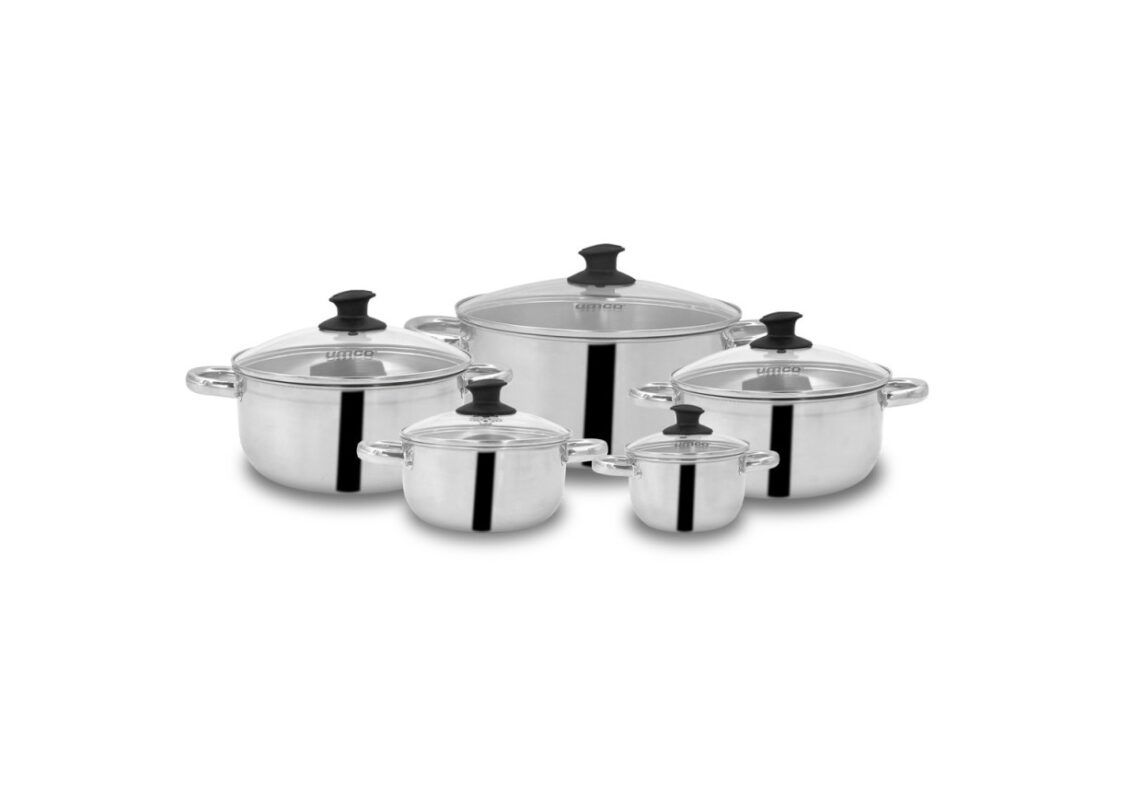 Juego De Ollas De Acero Inoxidable Umco Set 10 Piezas 4339