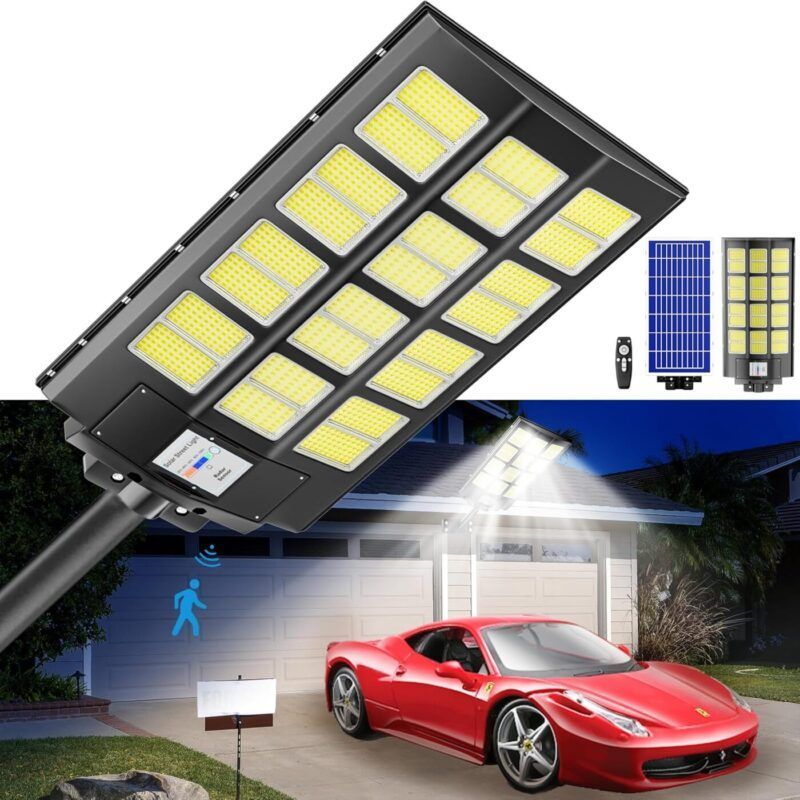 Lampara Solar Led Reflector Solar 2400w Poste Exterior - Imagen 2