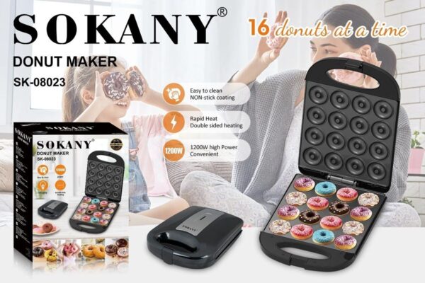 Máquina Mini Donas Rosquilla Mini Postres 16 Donas Sokany Sk-08023 - Imagen 3