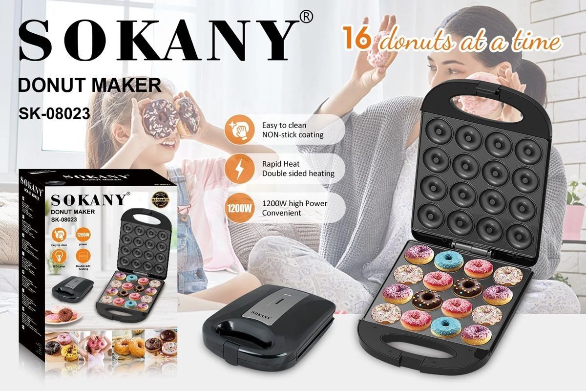 Máquina Mini Donas Rosquilla Mini Postres 16 Donas Sokany Sk-08023 - Imagen 3