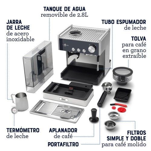 Cafetera Perfect Brew Máxima Oster®15 Bares, Espresso, Latte BVSTEM7400 - Imagen 2