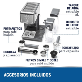 Cafetera PrimaLatte Touch Oster®19 Bar BVSTEM6801M - Imagen 2