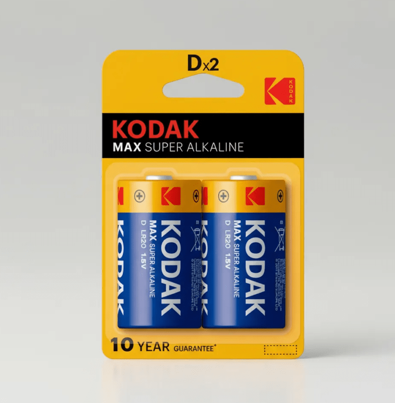 Pilas Alcalina Tipo D 2 Unidades Kodak Max Super Cat30857872