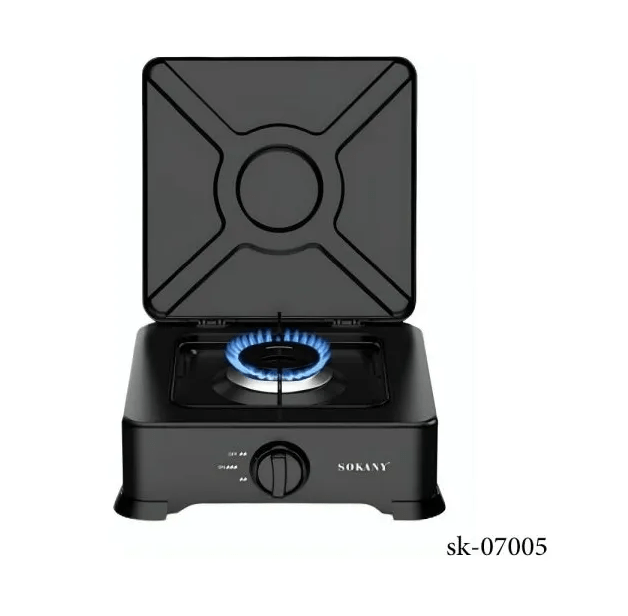 Cocineta A Gas Con Tapa 1 Quemador Sokany Sk-07005 - Imagen 2