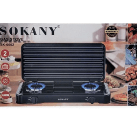 Cocineta A Gas Con Tapa De 2 Quemadores Sokany Sk-6002 - Imagen 2