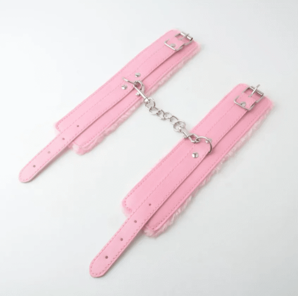 Esposas De Cuero Pu Ajustables Con Peluche Sk-025 - Imagen 3