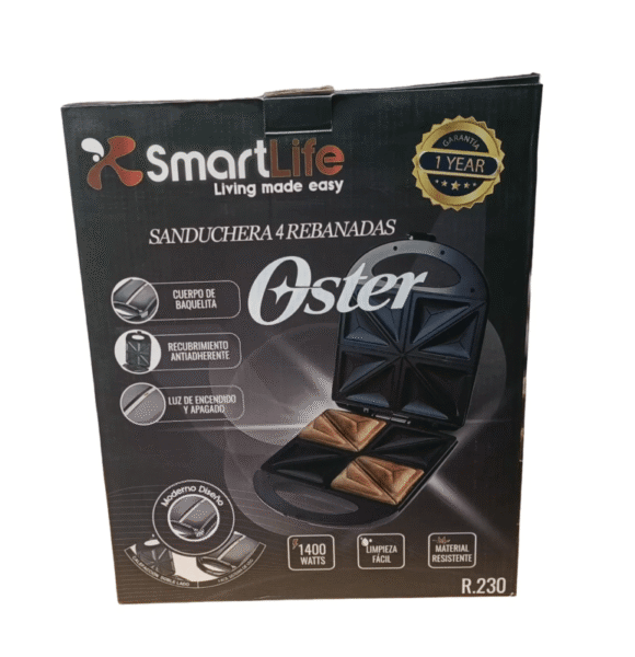 Sanduchera 4 Panes Antiadherente Smartlife R.230 - Imagen 2