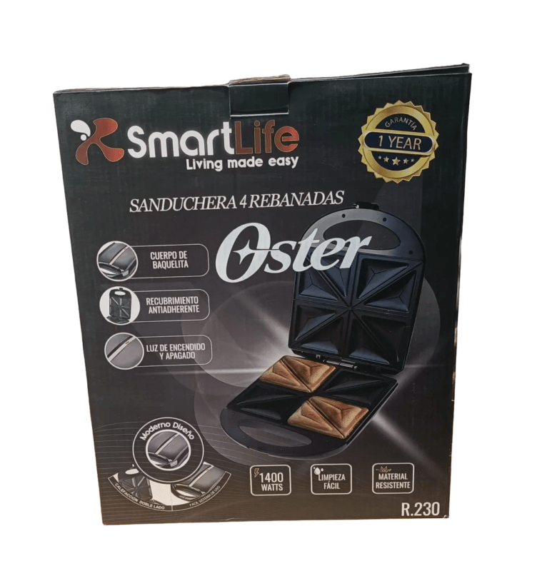 Sanduchera 4 Panes Antiadherente Smartlife R.230 - Imagen 2