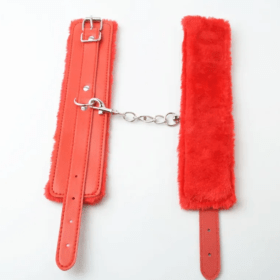 Esposas De Cuero Pu Ajustables Con Peluche Sk-025 - Imagen 2