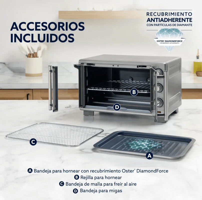 Horno Freidora De Aire Oster 25 Litros Tssttv25fdmafns - Imagen 3