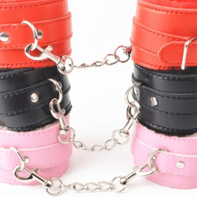 Esposas De Cuero Pu Ajustables Con Peluche Sk-025 - Imagen 4
