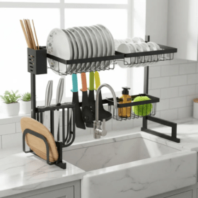 Platero Y Escurridor De Platos Organizador Kitchen Rack - Imagen 2