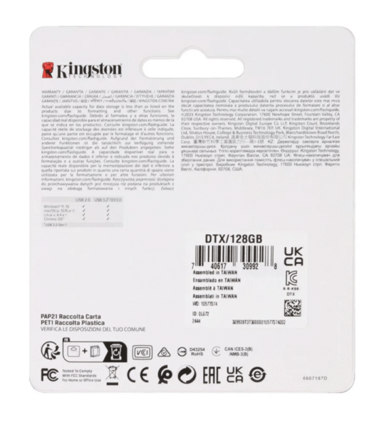 Flash Memory Kingston Exodia Usb 3.2 Dtx-128gb 6607187d - Imagen 3