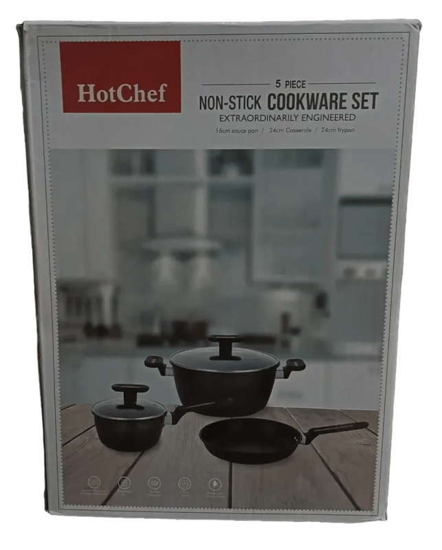 Juego De Ollas Antiadherente De Grafito 5 Pieza Hotchef Gt-9 - Imagen 2