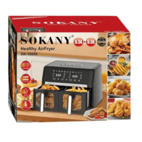 Freidora De Aire Sokany 5.5 Litros 2 Canastas Sk-10055 - Imagen 3