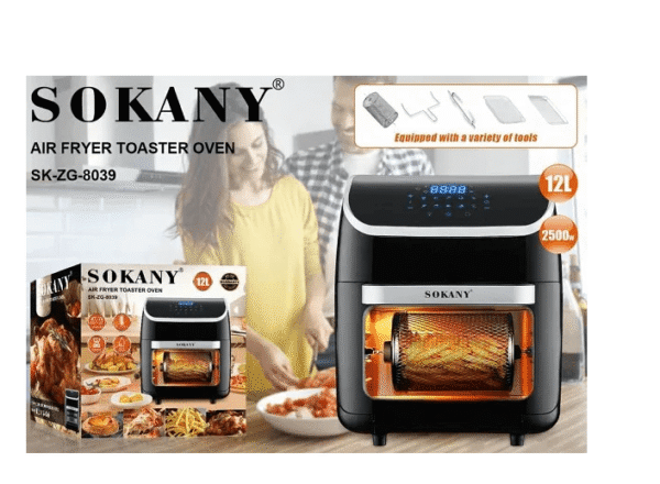 Freidora Tostadora De Aire Sokany 12l Sk-zg-8039 - Imagen 3