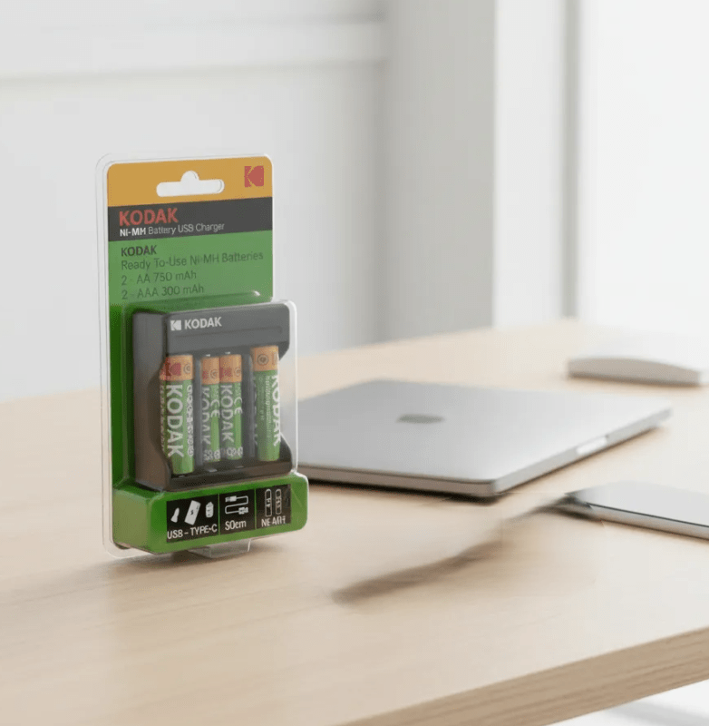 Cargador De Pilas Kodak Ni-mh Batty Usb Recargable Aa Y Aaa