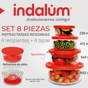 Refractarias Redondas Indalum Set 8 Piezas 7785 - Imagen 3
