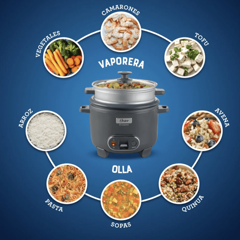 Arrocera Oster 3 En 1, Función Sofrito Vaporera 2.2 litros Ckstrc12dfsk - Imagen 4