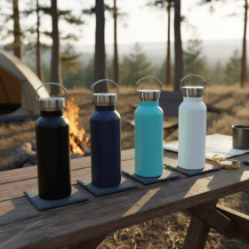 Termo De Acero Inoxidable  Aislado De Camping Botella