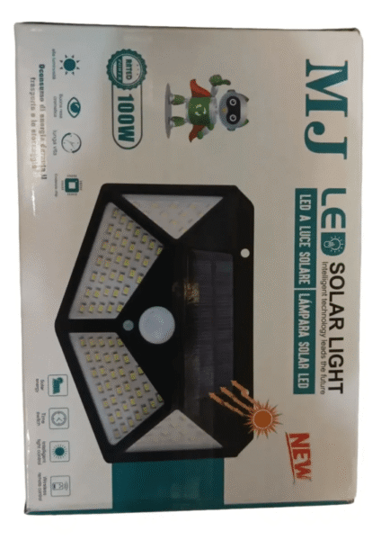 Lampara Solar Aplique Led Reflectorr Exteriores 100w Mj-100 - Imagen 4