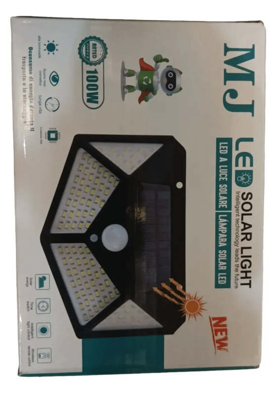 Lampara Solar Aplique Led Reflectorr Exteriores 100w Mj-100 - Imagen 4