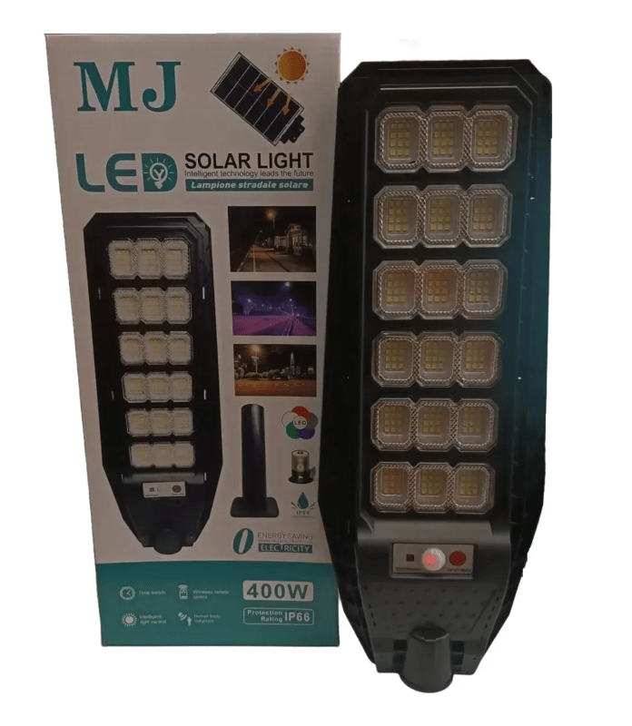 Lampara Solar Led Reflector Solar 400w Poste Exterior D-2154