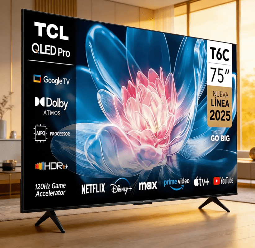 Television Smart Tv 75 Pulgadas Tcl 4k Uhd Qled 75t6c - Imagen 2