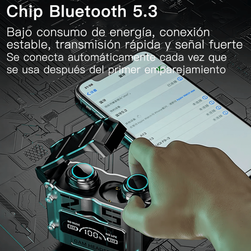 Audífonos Inalámbricos Bluetooth 5.3 Táctil Hi-fi M25 - Imagen 2