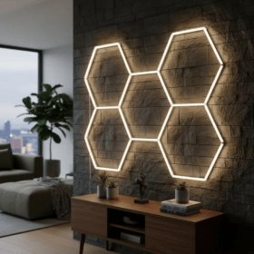Lampara Estructurada Led Diseño Hexagonal 5 Hexagonales 501a - Imagen 2