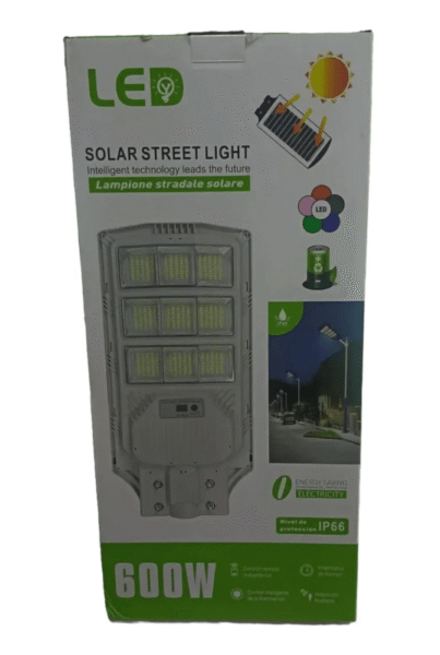 Lampara Solar Led Reflector Solar 600w Poste Exterior Tyn-95 - Imagen 3