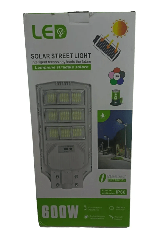 Lampara Solar Led Reflector Solar 600w Poste Exterior Tyn-95 - Imagen 3
