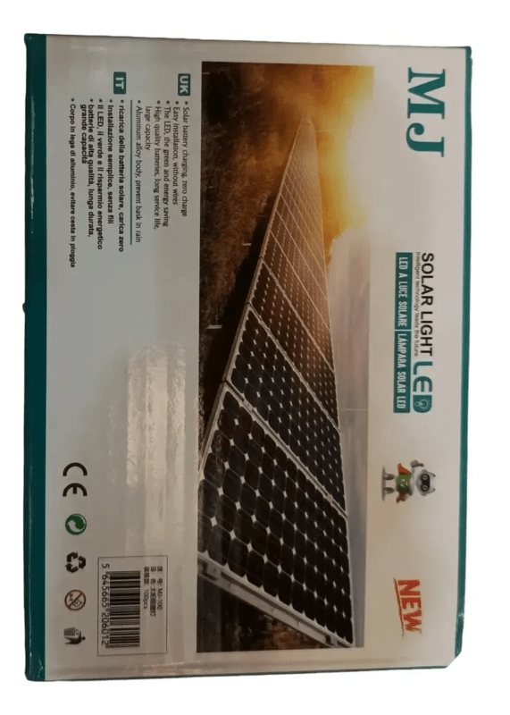 Lampara Solar Aplique Led Reflectorr Exteriores 100w Mj-100 - Imagen 3