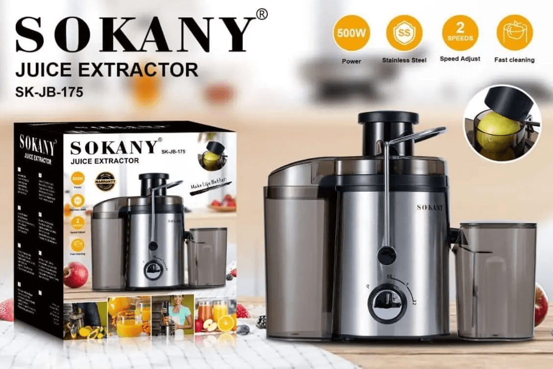 Extractor De Jugos Y Fruta Sokany Acero Inoxidable Sk-jb-175 - Imagen 3