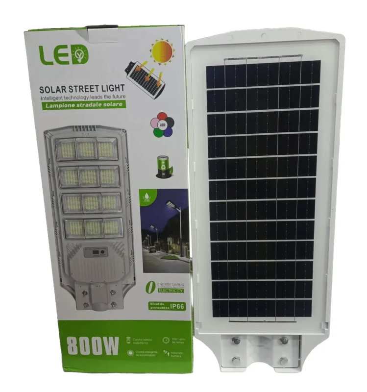 Lampara Solar Led Reflector Solar 800w Poste Exterior Tyn-95