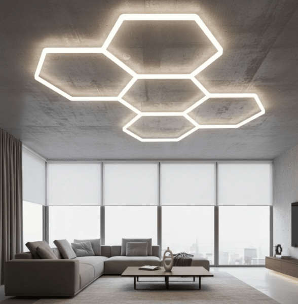 Lampara Estructurada Led Diseño Hexagonal 5 Hexagonales 501a