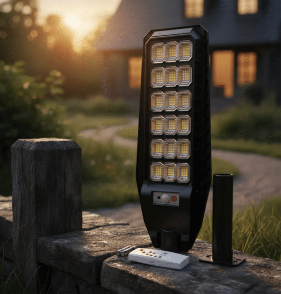 Lampara Solar Led Reflector Solar 400w Poste Exterior D-2154 - Imagen 3