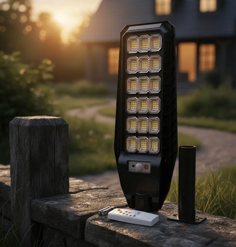 Lampara Solar Led Reflector Solar 400w Poste Exterior D-2154 - Imagen 3