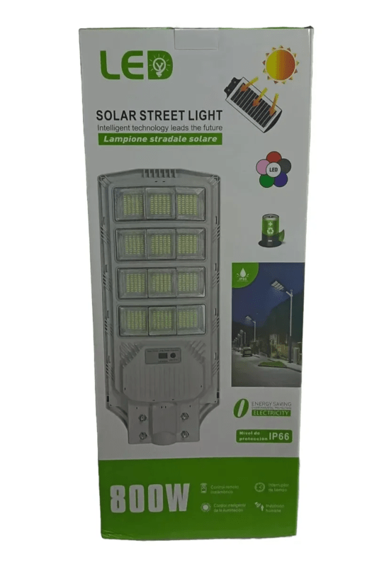 Lampara Solar Led Reflector Solar 800w Poste Exterior Tyn-95 - Imagen 3