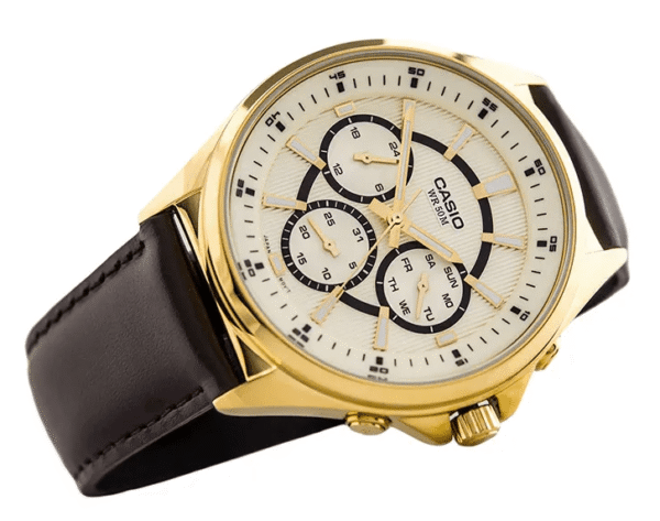 Reloj Casio Enticer Con Correa De Cuero Wr 50 M - Imagen 2