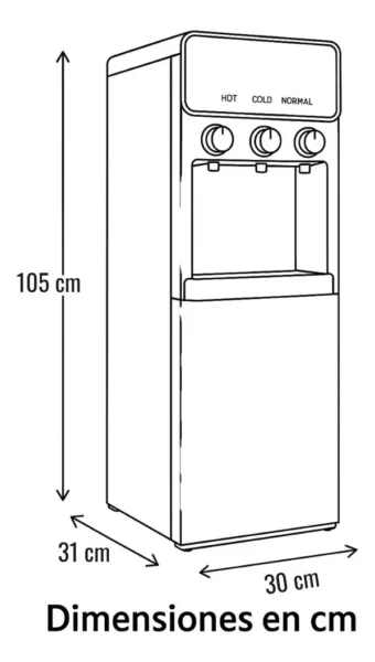 Dispensador De Agua Botellon Oculto Rca 3 Llaves Hwd-08b - Imagen 3
