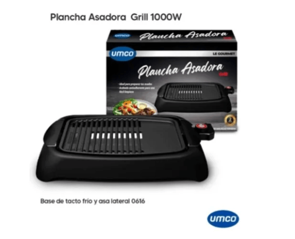Plancha Asadora Umco Grill 1000w Base De Tacto Frío 0616 - Imagen 2